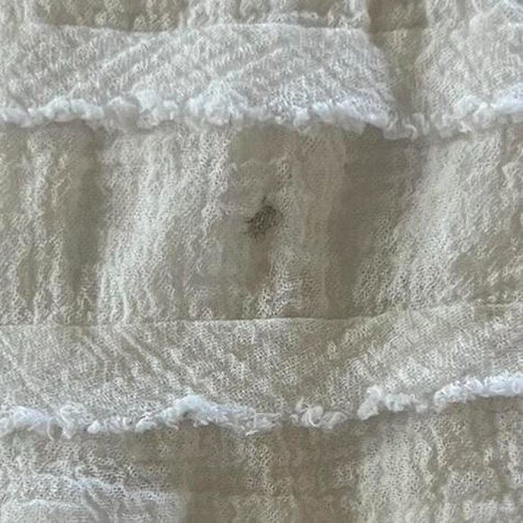 IRO designer white ruffled cotton dress crochet ruffle detail luxury S - Picture 7 of 8